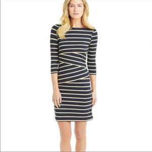J. McLaughlin Navy and Cream Striped Dress